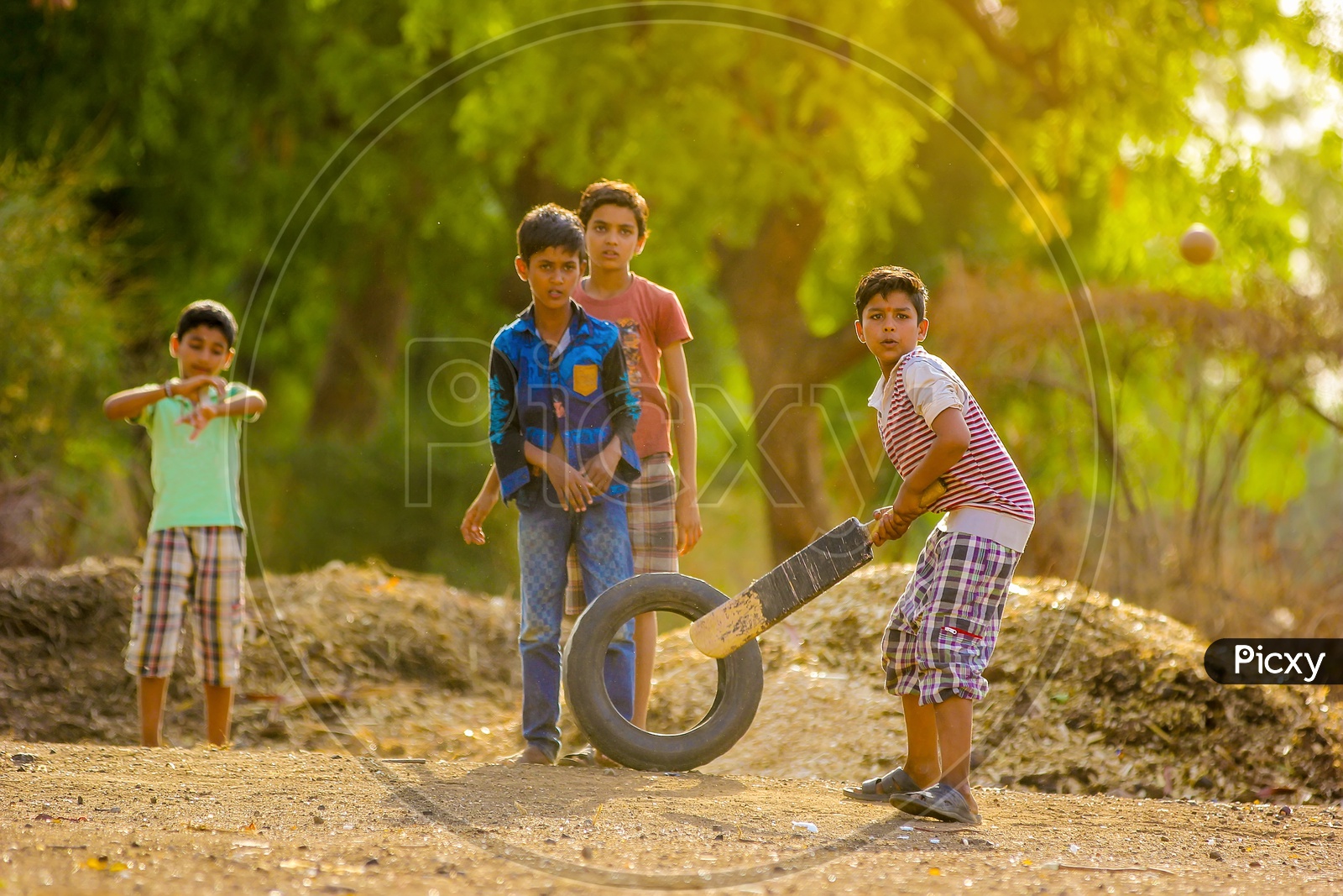 indian kids playing photography