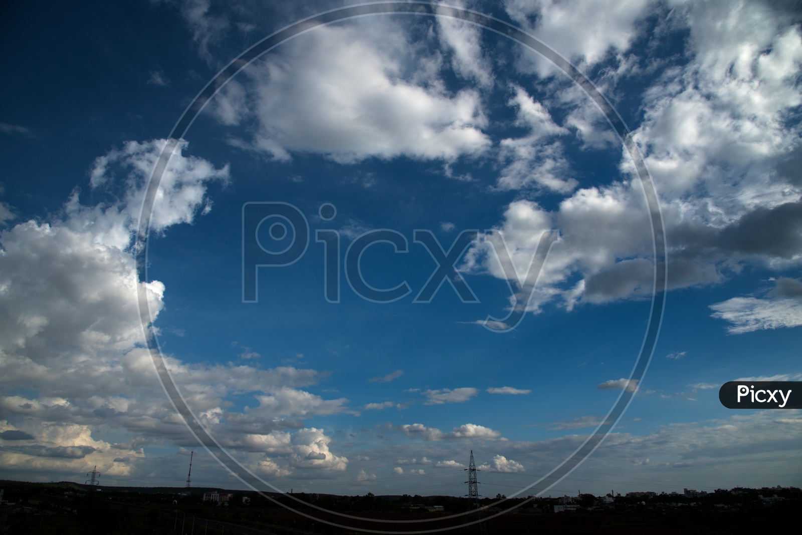 Beautiful Cotton Clouds in Blue Sky Background