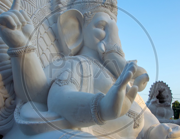 Lord Ganesh Idols Made By Artists At Workshop  For Ganesh Festival or Ganesh Chathurdhi