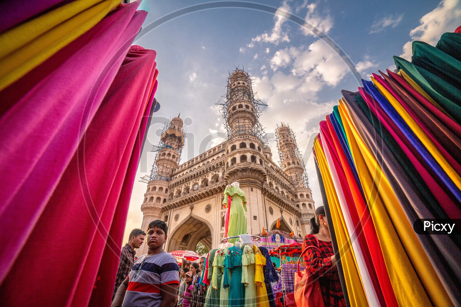 Charminar surrounded by colors