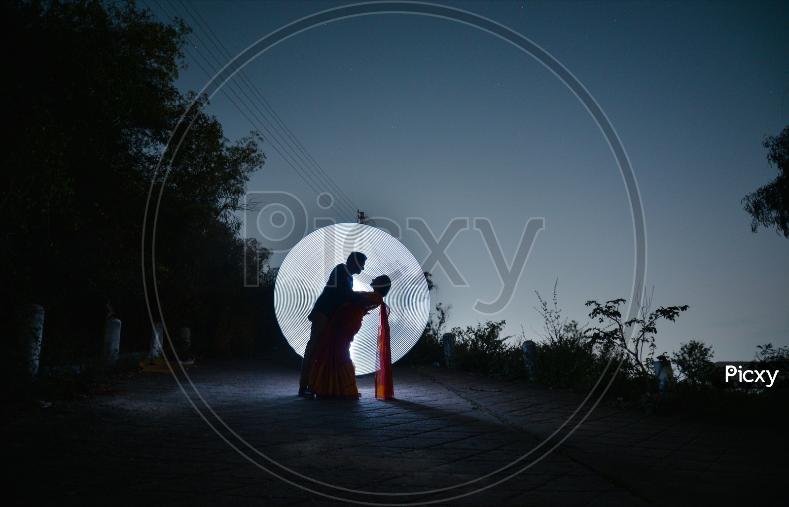 A Couple With Light Paint  Background
