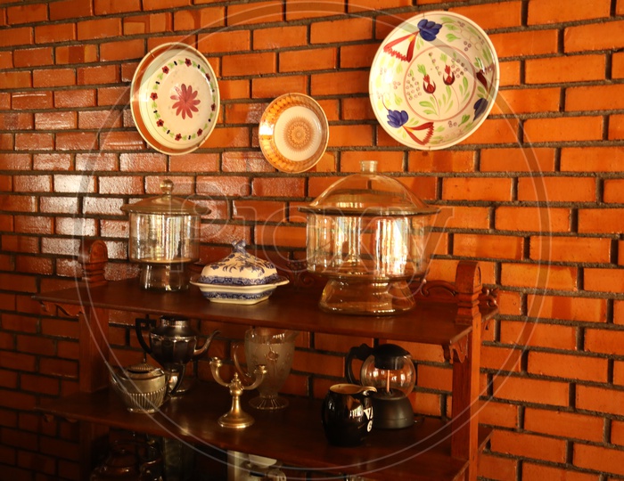 Designer Lamps On  The Cup board