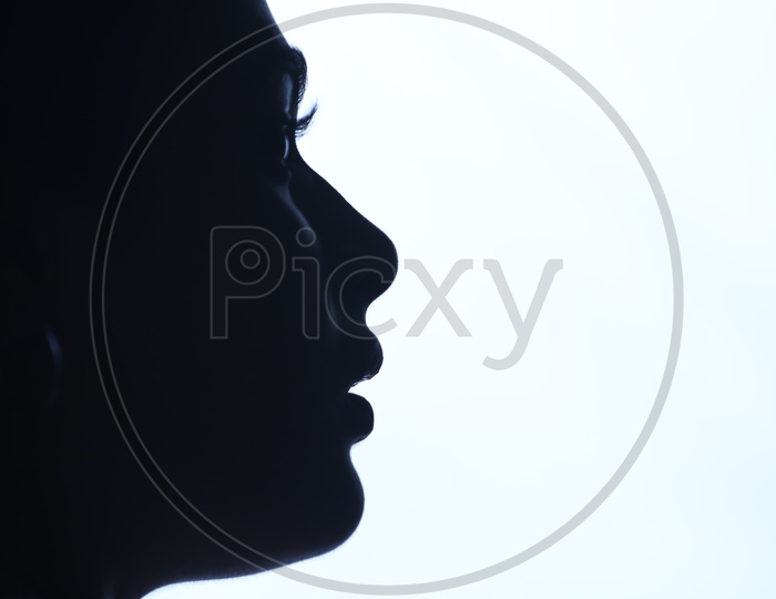 Silhouette Of a Woman Face Closeup
