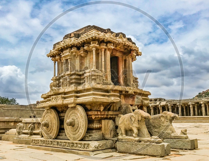 Stone Chariot In Vittala Temple At Hampi