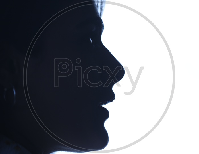 Silhouette Of a Woman Face Closeup