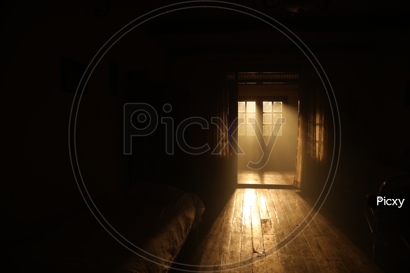 Bright Sunlight  Passing To a Room From a Door
