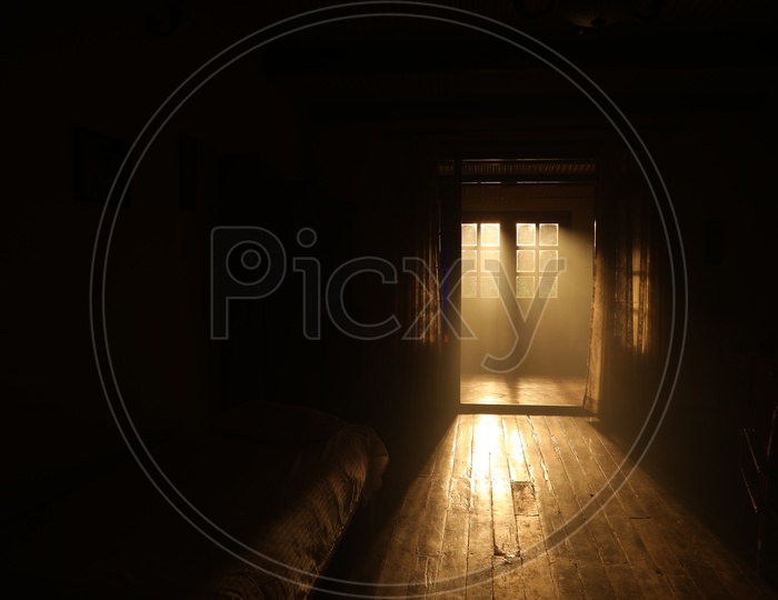 Bright Sunlight  Passing To a Room From a Door