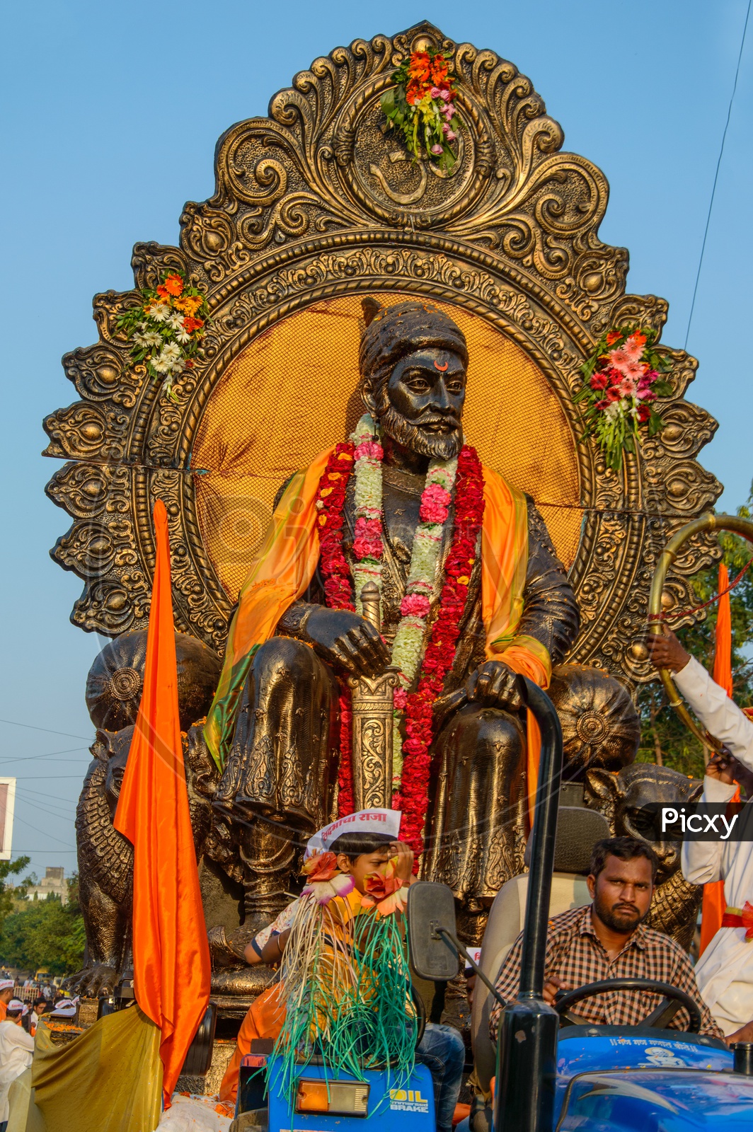 Chatrapati Shivaji Maharaj Idol Procession on roads