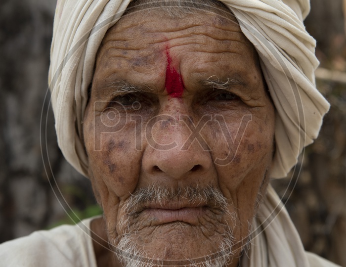 Portrait Of an Indian Old Man With Turban