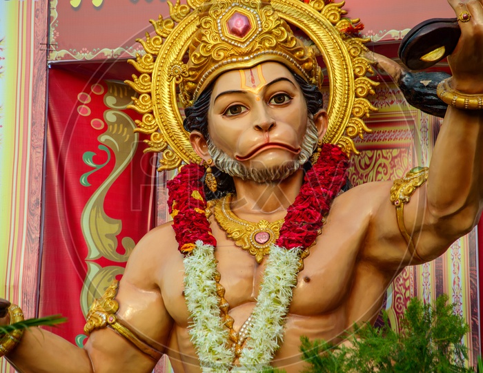 Lord Hanuman  Idol or Statue Procession on Roads