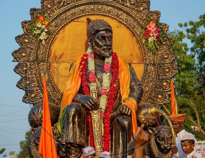 Chatrapati Shivaji Maharaj Idol Procession on roads