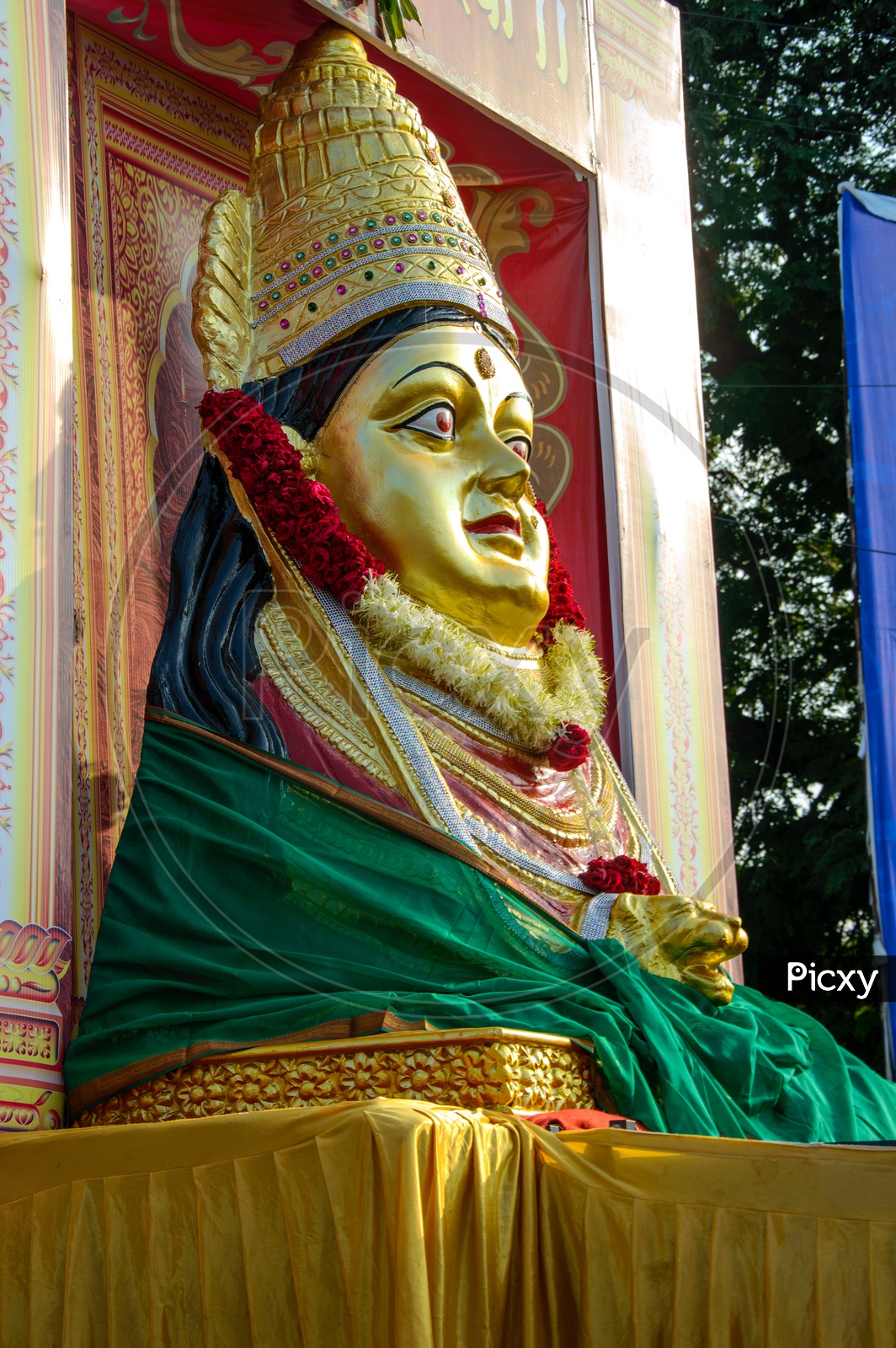 Goddess Lakshmi  Idol or Statue Procession On  Roads  during Dussera Navrathri Festival