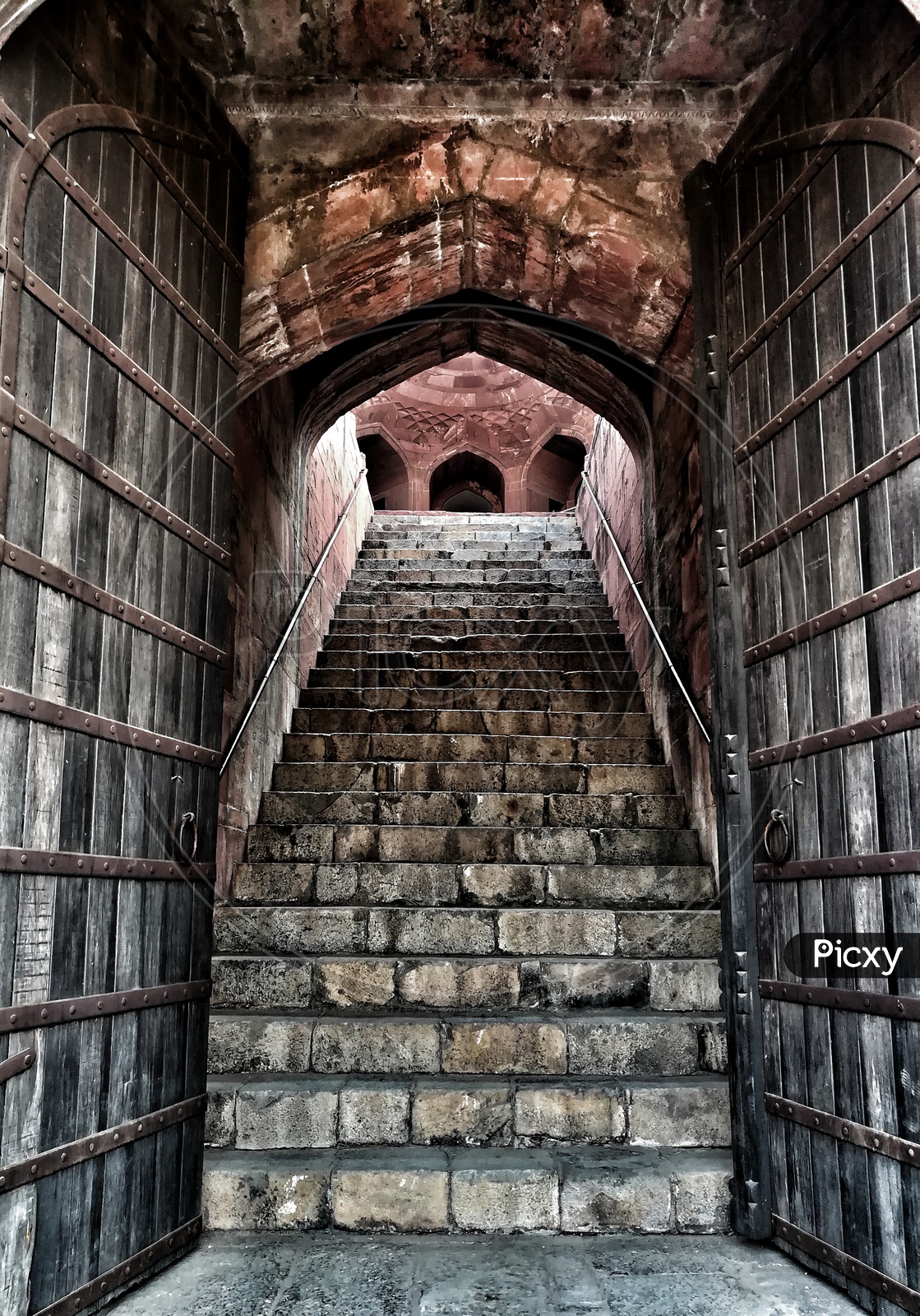 Architecture Of Humayun Tombs With Staircase