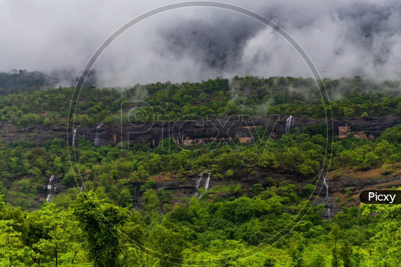Mountains, Clouds, and waterfalls  in Monsoon