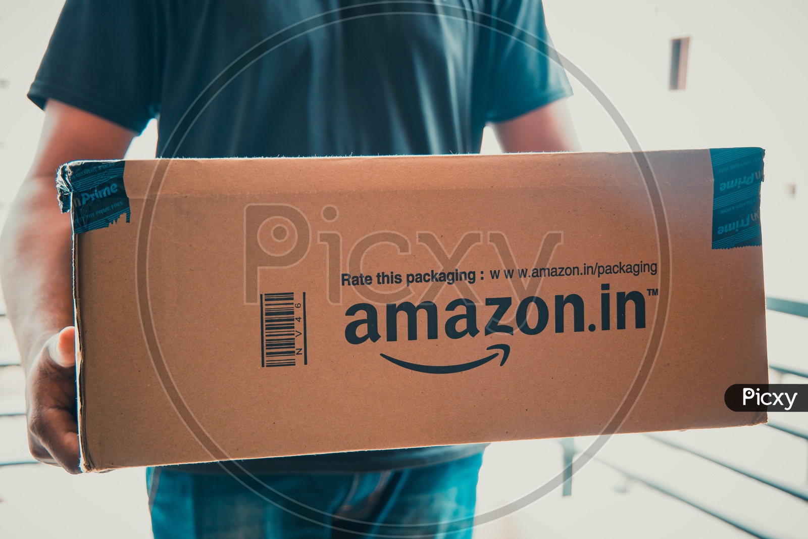 Amazon Delivery Boy delivering Parcel