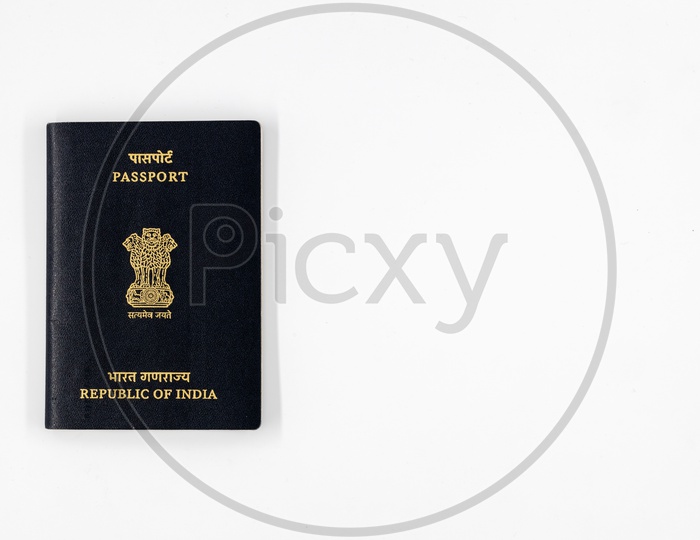 Indian Passport  on an Isolated White Background