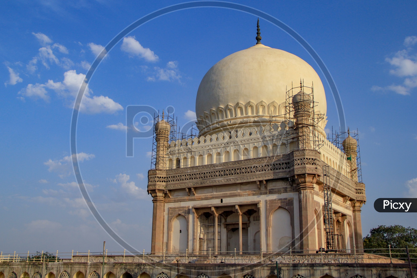 Qutub Shahi Tombs on a bright sunny day