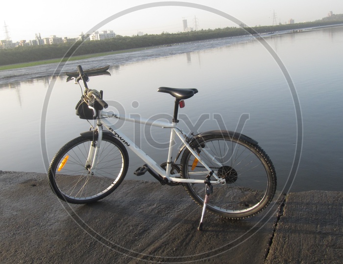 River reflection and Cycle