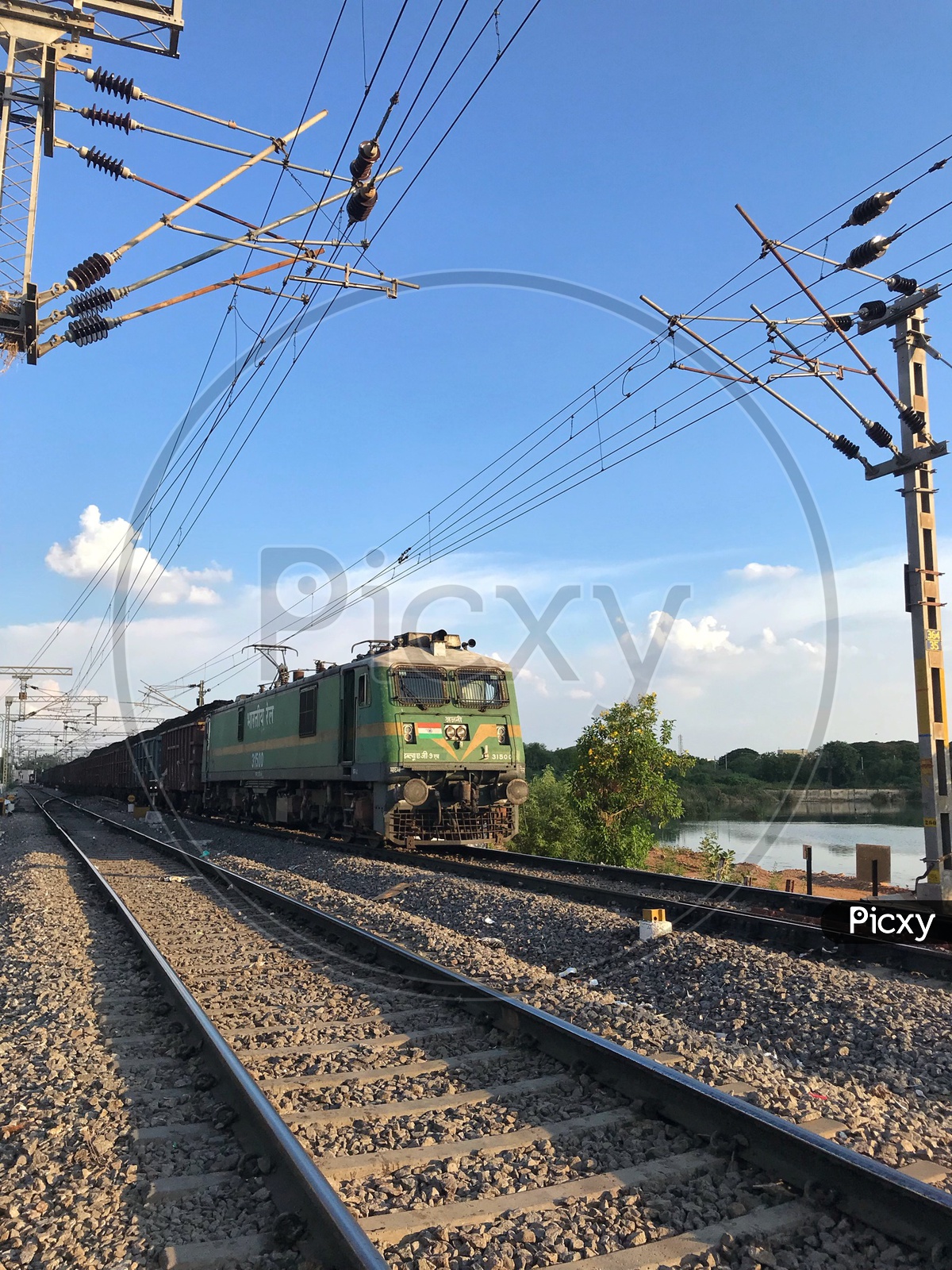 Train or Indian Railways Train Running on tracks