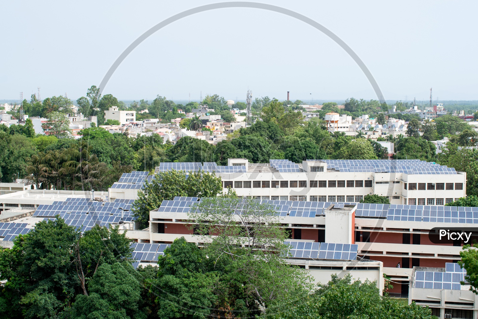 Solar Panels on a rooftop at Indian Institute of Technology Roorkee(IIT Roorkee)