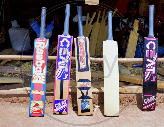 Local made cricket bats.
