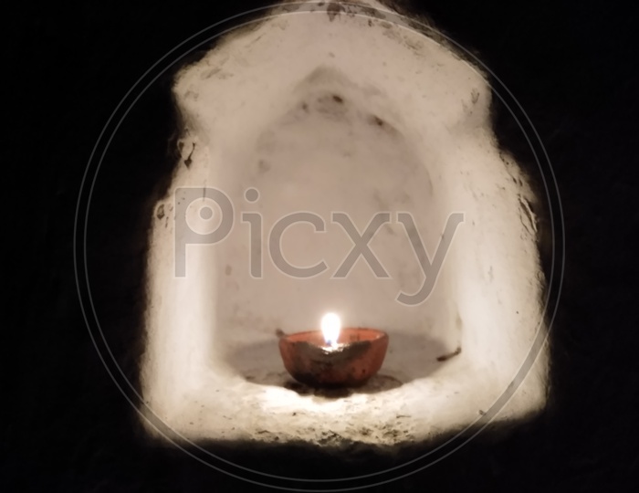 Traditional Oil Diya In Indian Homes
