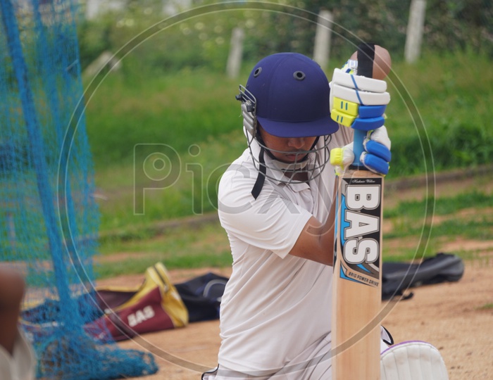 Young Indian Boys In Cricket Coaching  Cricket Practice Sessions