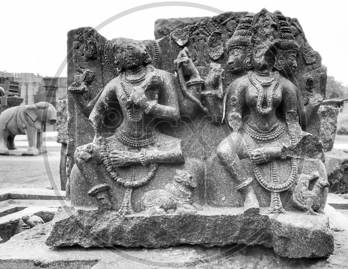 Old Ruins Of Ancient Hindu Temple With Stone Sculptures Built During Kakathiya Dynasty  In Warangal