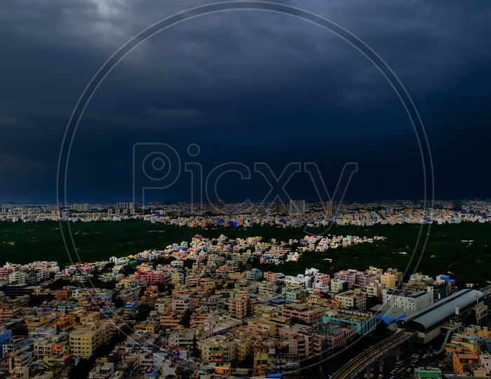 Aerial View of Hyderabad City
