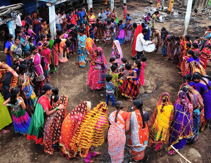 Telangana Lambadi Woman Dancing  At a Traditional Festival