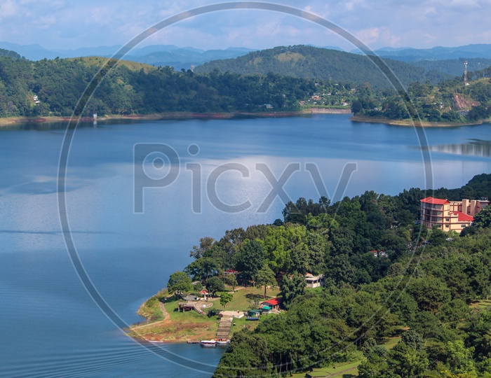 Umiam Lake near Shillong from a view point above