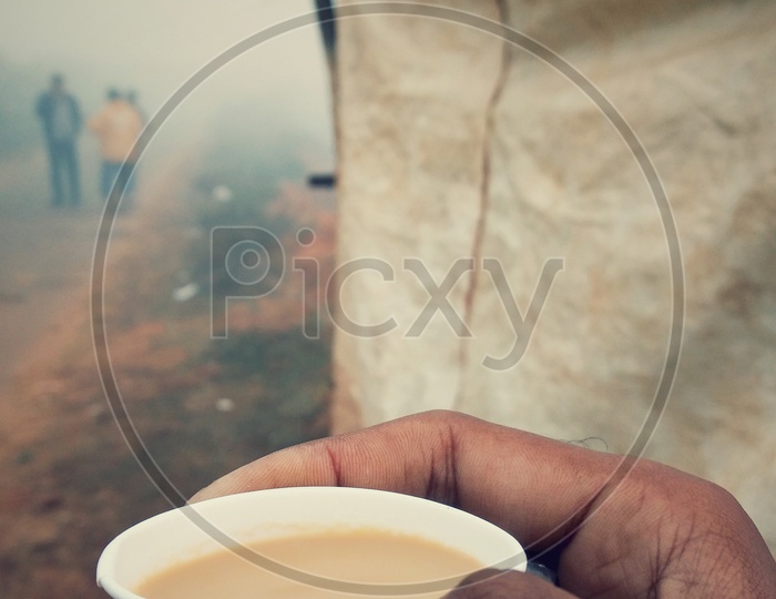 Having chai in the early morning @Lambasingi