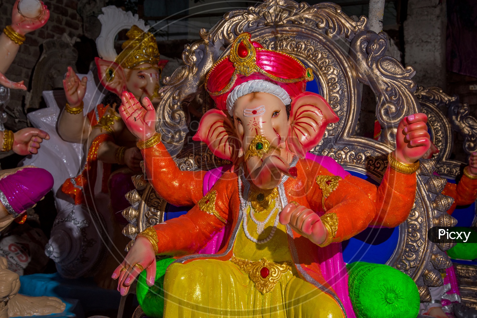 Ganesh Idols In Workshops Vendor Shops For Ganesh Chaturdhi Festival