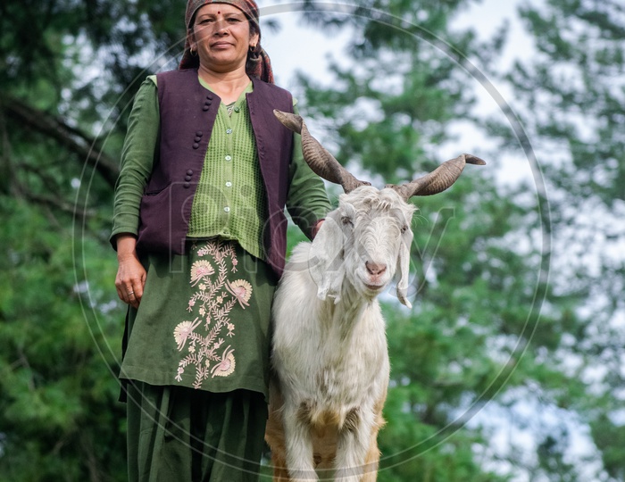 Lady with a goat .