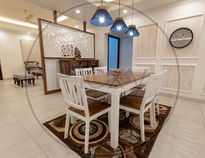 Bright Cozy Design Of a Dining Table And Interior Of a House