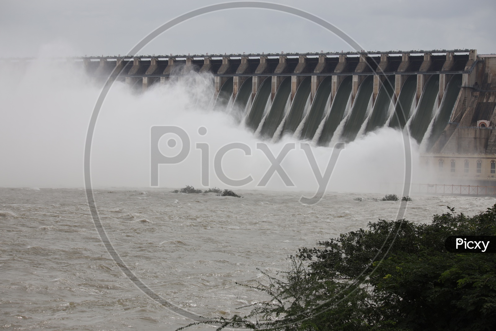 Nagarjuna Sagar Dam Gates Opened Water Gushing Heavily