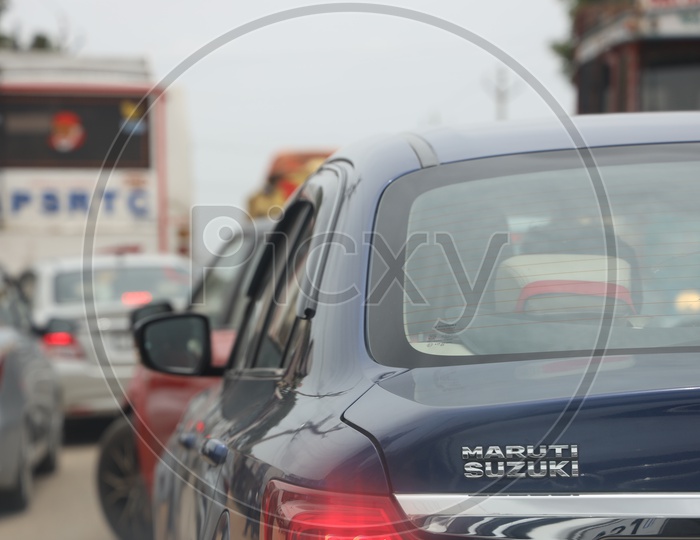 Maruti Suzuki Car On Roads Closeup