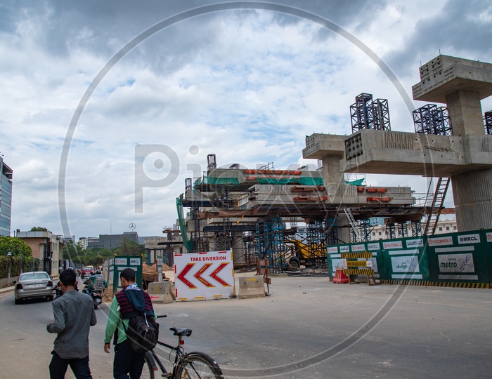 Metro Construction  by BMRCL In Bengaluru City