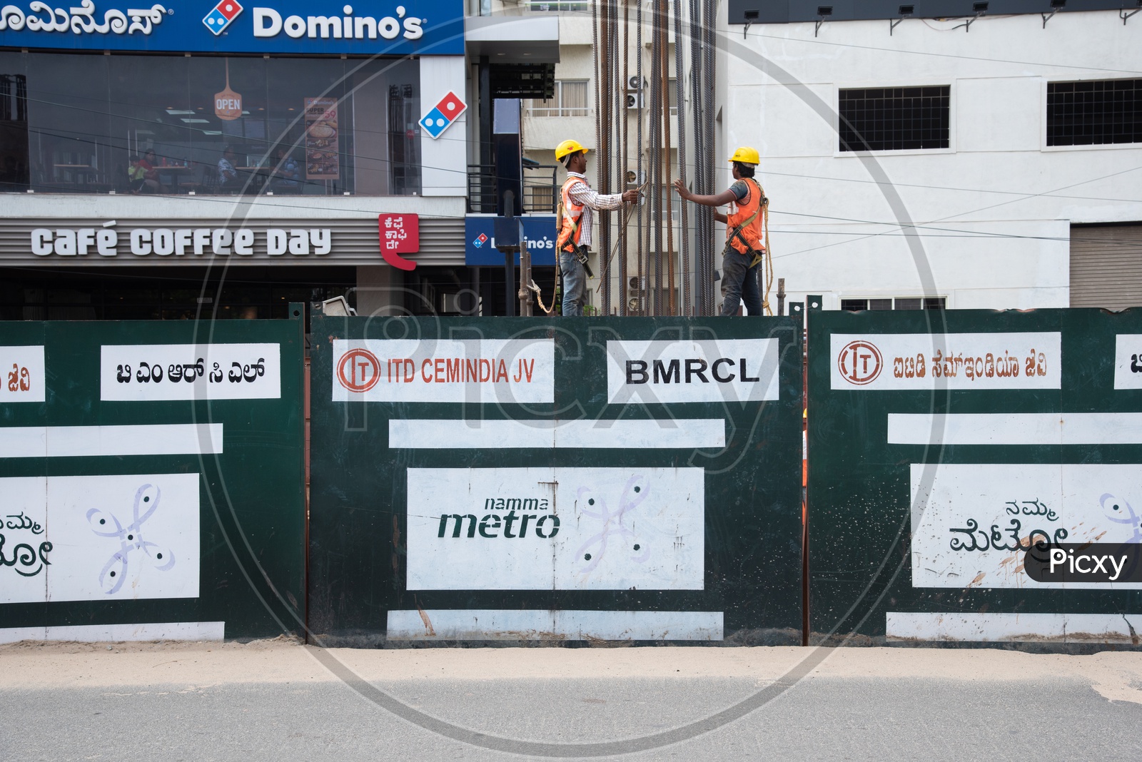 Metro Workers At Metro Construction  Sites By BMRCL  In Bengaluru City