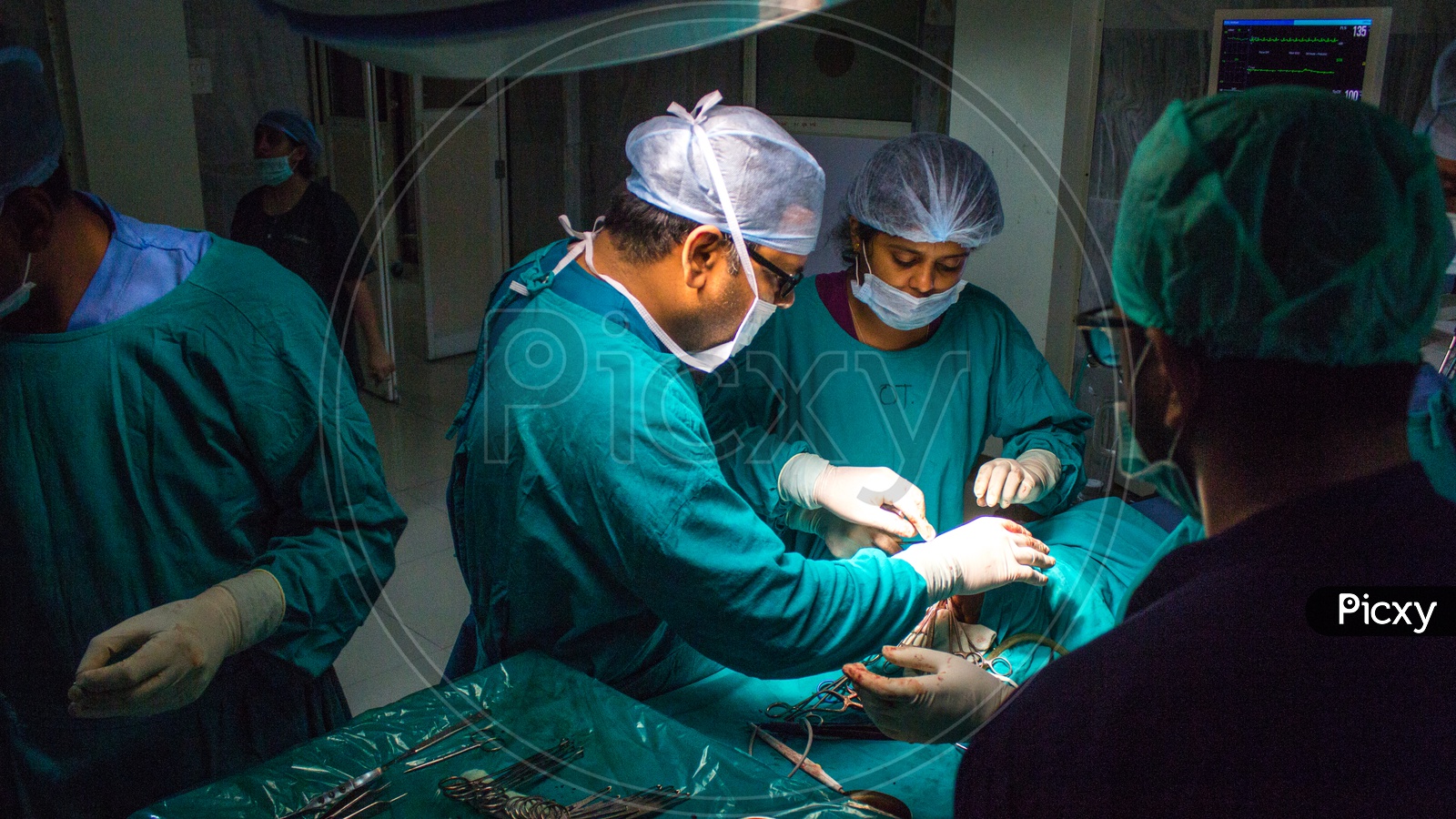 Doctors Operating In a Operation Theater