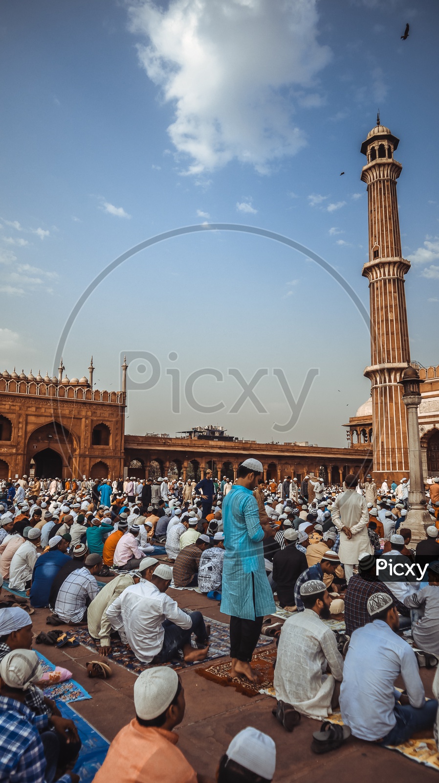 Muslim Devotees Offering Ramdan ranzan Eid-ul-fitr  Prayers at Jama Masjid