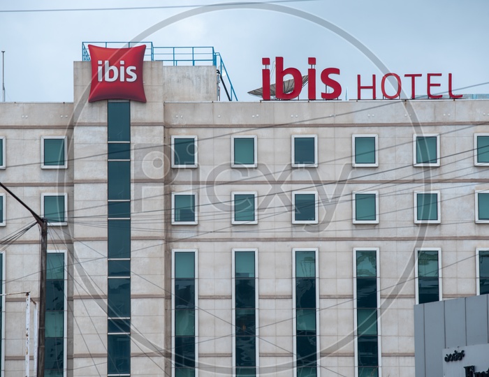 ibis Hotel name board on building