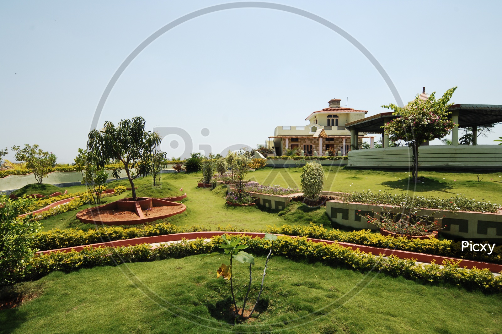Lawn Garden In a House Compound
