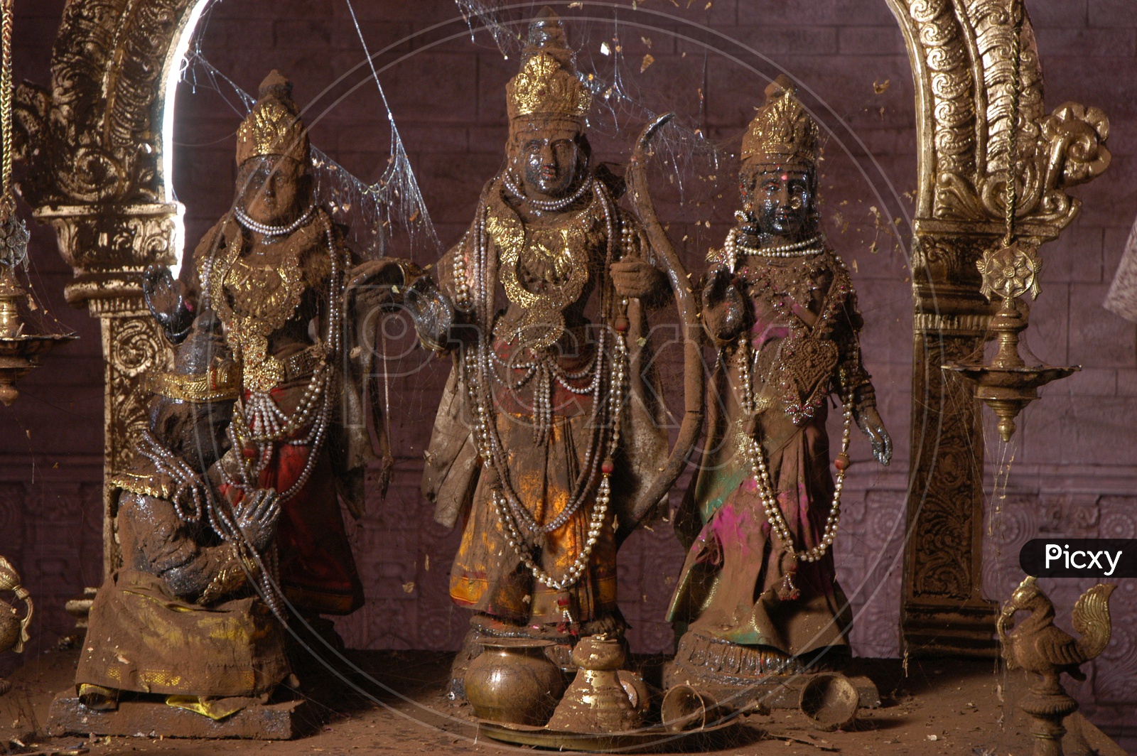Image of Lord Sri Rama Sita and Laxman Idols in a Temple-DM370412 ...