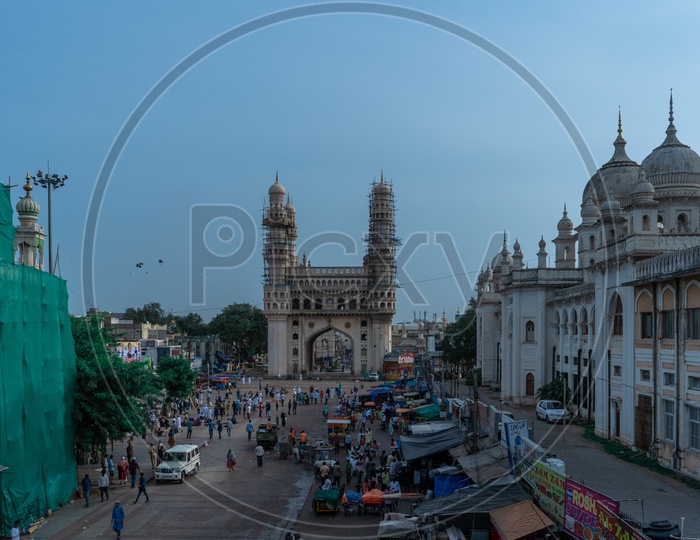 Charminar shot from a rooftop