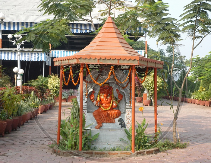 Lord Ganesh Idol outside House