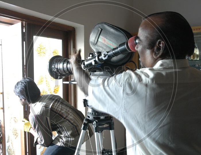 Cinematographer with Movie Camera