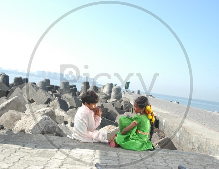 Children near Beach
