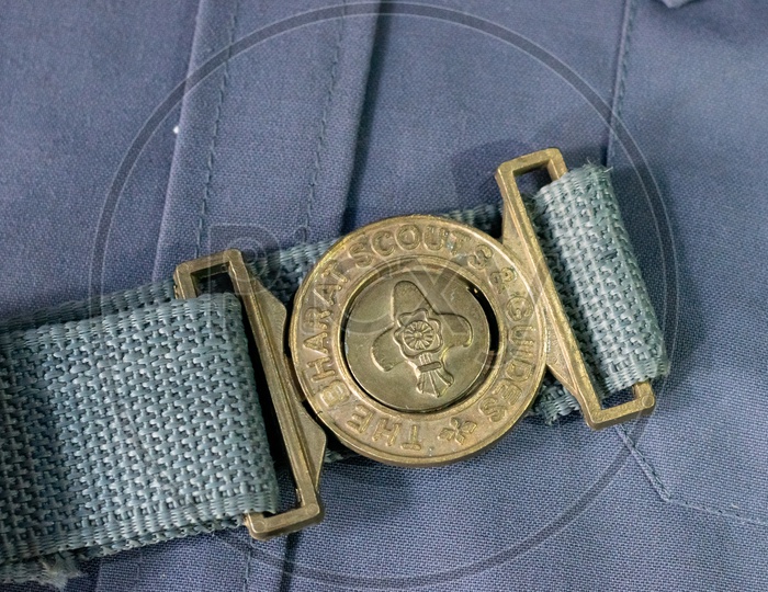 Belt with 'The Bharat Scouts and Guides' logo