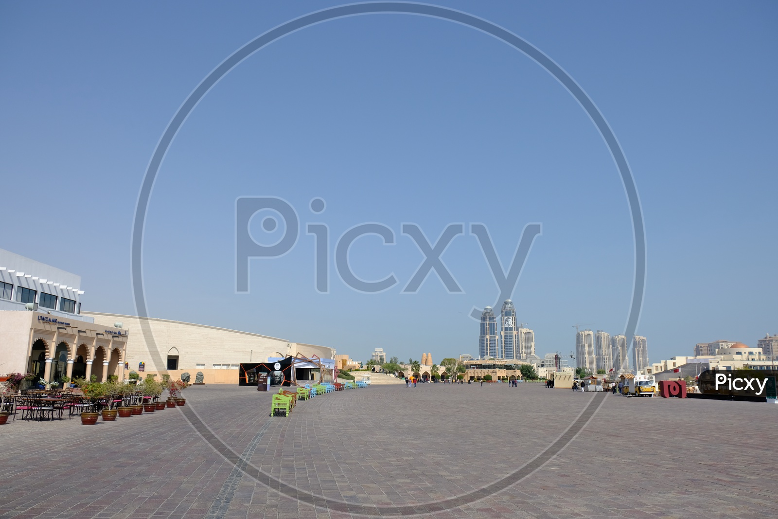 Doha City Skyline View from Katara Beach